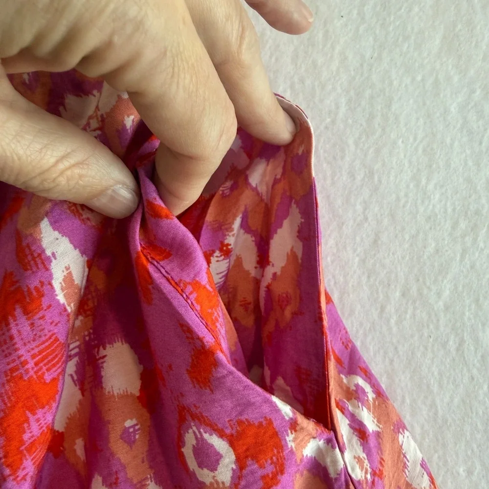 Ikat Print Tiered‎ Mini Sun Dress Women Small Pink Multi ND31338